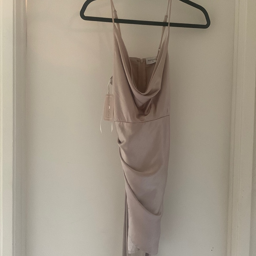 Miramar- Mini Slip Dress in Taupe. NWT (Small)